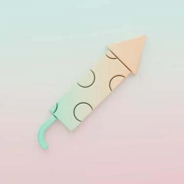 Green-orange Firework rocket icon isolated on color background. Concept of .. Stock Illustration