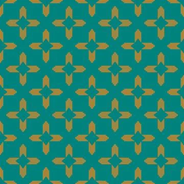 Green orange floral stripes pattern  Stock Illustration