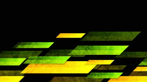 Green orange geometric elements grunge tech abstract motion background Stock Footage 211301356