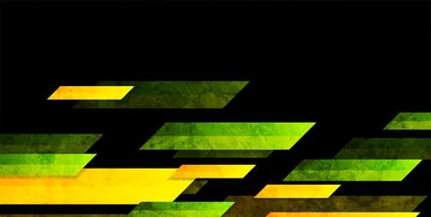 Green orange geometric elements grunge tech abstract background Stock Illustration