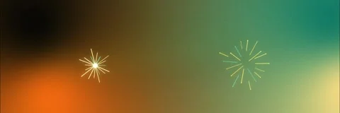 Green orange gradient with glowing abstract fireworks, Seamless Loop Stock Footage 341857882