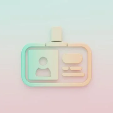 Green-orange Identification badge icon isolated on color background. It can.. Stock Illustration