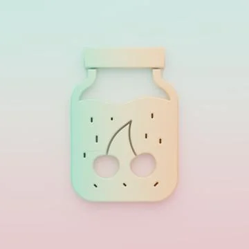 Green-orange Jam jar icon isolated on color background. Minimalism concept... Stock Illustration