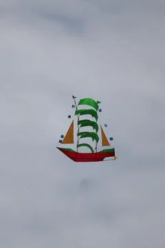 Green orange kite Stock Photos