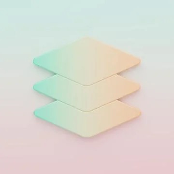 Green-orange Layers icon isolated on color background. Minimalism concept. .. Stockillustratie