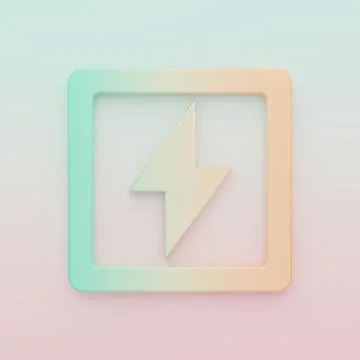 Green-orange Lightning bolt icon isolated on color background. Flash sign. .. Stock Illustration