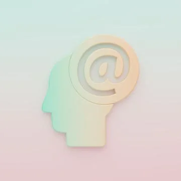 Green-orange Mail and e-mail icon isolated on color background. Envelope sy.. Stock Illustration