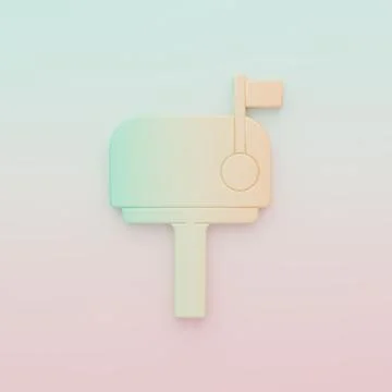 Green-orange Mail box icon isolated on color background. Mailbox icon. Mail.. Stock Illustration
