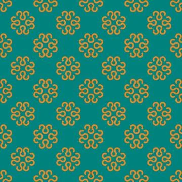 Green orange mandalas pattern   Stock Illustration