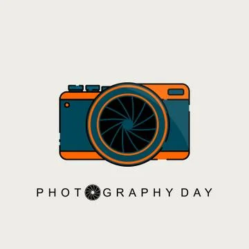 Green orange Mirrorless camera Stock Illustration