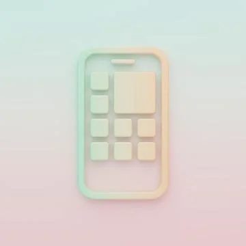 Green-orange Mobile Apps icon isolated on color background. Smartphone with.. Stock Illustration