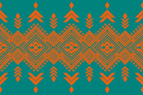 Green orange native geometric Stock Illustration