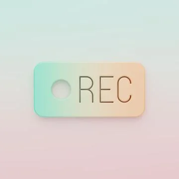 Green-orange Record button icon isolated on color background. Rec button. M.. Illustrazione stock