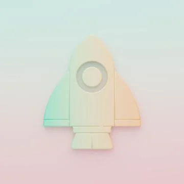 Green-orange Rocket ship icon isolated on color background. Space travel. M.. Stock Illustration