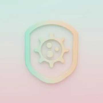 Green-orange Shield protecting from virus, germs and bacteria icon isolated.. Stock Illustration