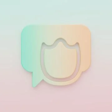 Green-orange Speech bubble chat icon isolated on color background. Message .. Stock Illustration