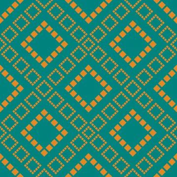 Green orange square geometric pattern     Stock Illustration