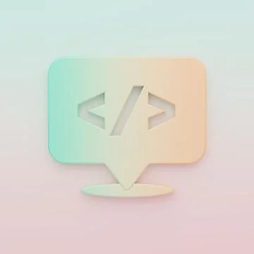 Green-orange Web design and front end development icon isolated on color ba.. Illustrazione stock