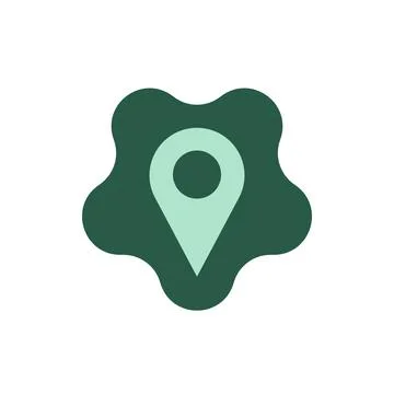 Green Organic Blob Shape Location Pin Icon Stock Illustration