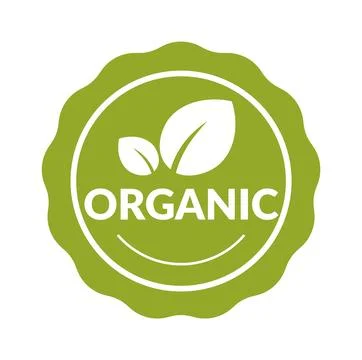 Green organic certification label with leaf icon. Ideal for eco-friendly product Stock Illustration