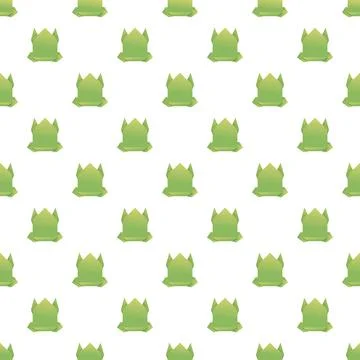 Green origami frog pattern creating seamless background Stock Illustration