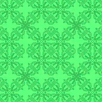 Green Ornamental Seamless Line Pattern 스톡 일러스트