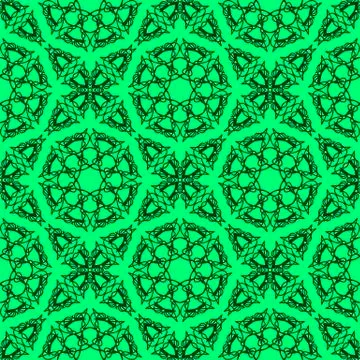 Green Ornamental Seamless Line Pattern イラスト素材