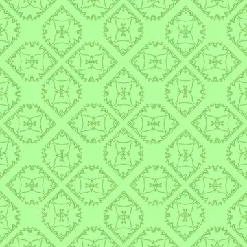 Green Ornamental Seamless Line Pattern Illustrazione stock