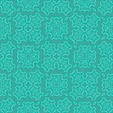 Green Ornamental Seamless Line Pattern Illustrazione stock