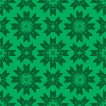 Green Ornamental Seamless Line Pattern 스톡 일러스트