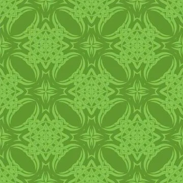 Green Ornamental Seamless Line Pattern 스톡 일러스트