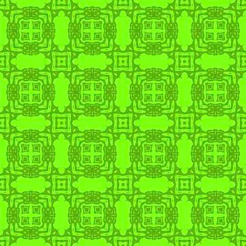 Green Ornamental Seamless Line Pattern Illustrazione stock