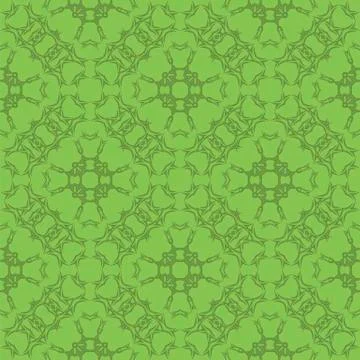 Green Ornamental Seamless Line Pattern Illustrazione stock