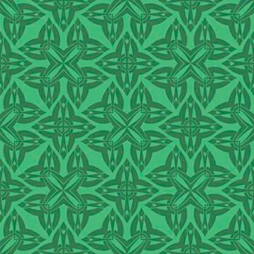 Green Ornamental Seamless Line Pattern Illustrazione stock