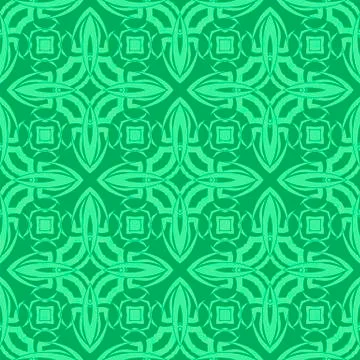 Green Ornamental Seamless Line Pattern Illustrazione stock