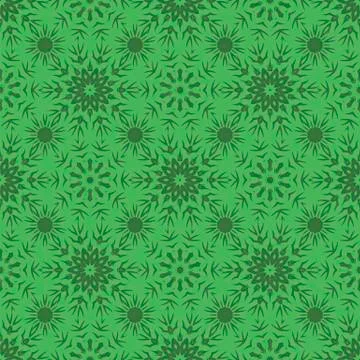 Green Ornamental Seamless Line Pattern Illustrazione stock