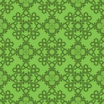 Green Ornamental Seamless Line Pattern Illustrazione stock