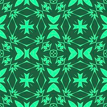 Green Ornamental Seamless Line Pattern Illustrazione stock