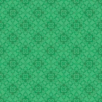 Green Ornamental Seamless Line Pattern 스톡 일러스트