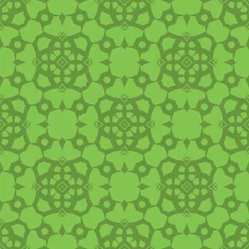 Green Ornamental Seamless Line Pattern Stock Illustration