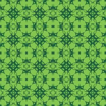 Green Ornamental Seamless Line Pattern Illustrazione stock