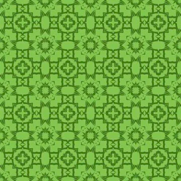 Green Ornamental Seamless Line Pattern Illustrazione stock