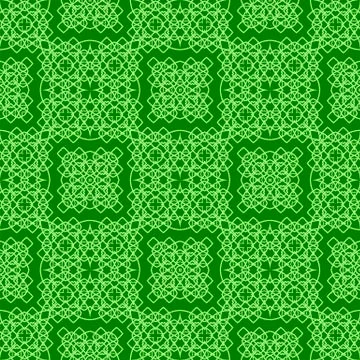 Green Ornamental Seamless Line Pattern Illustrazione stock