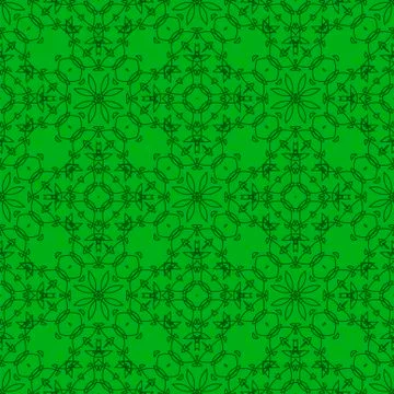 Green Ornamental Seamless Line Pattern Illustrazione stock