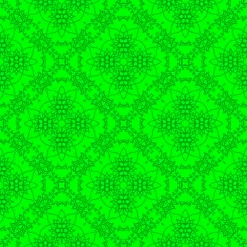 Green Ornamental Seamless Line Pattern Stock Illustration