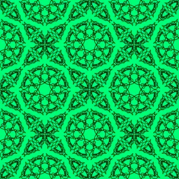 Green Ornamental Seamless Line Pattern 库存插图