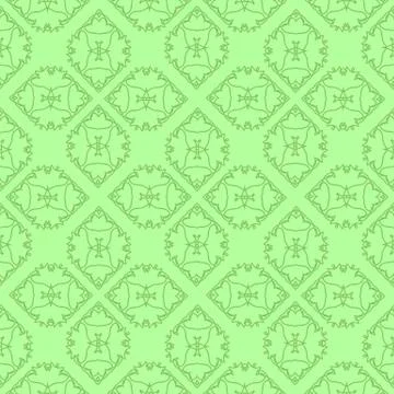 Green Ornamental Seamless Line Pattern Illustrazione stock