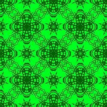 Green Ornamental Seamless Line Pattern Illustrazione stock