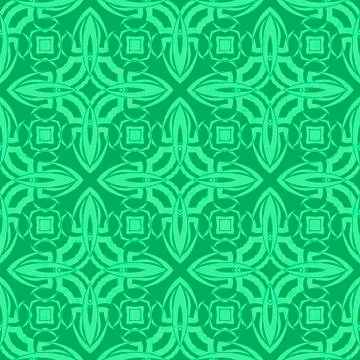 Green Ornamental Seamless Line Pattern Stockillustratie