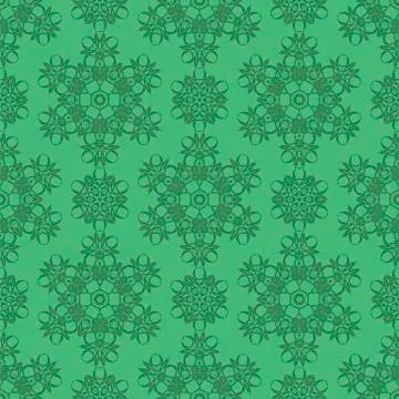 Green Ornamental Seamless Line Pattern Illustrazione stock